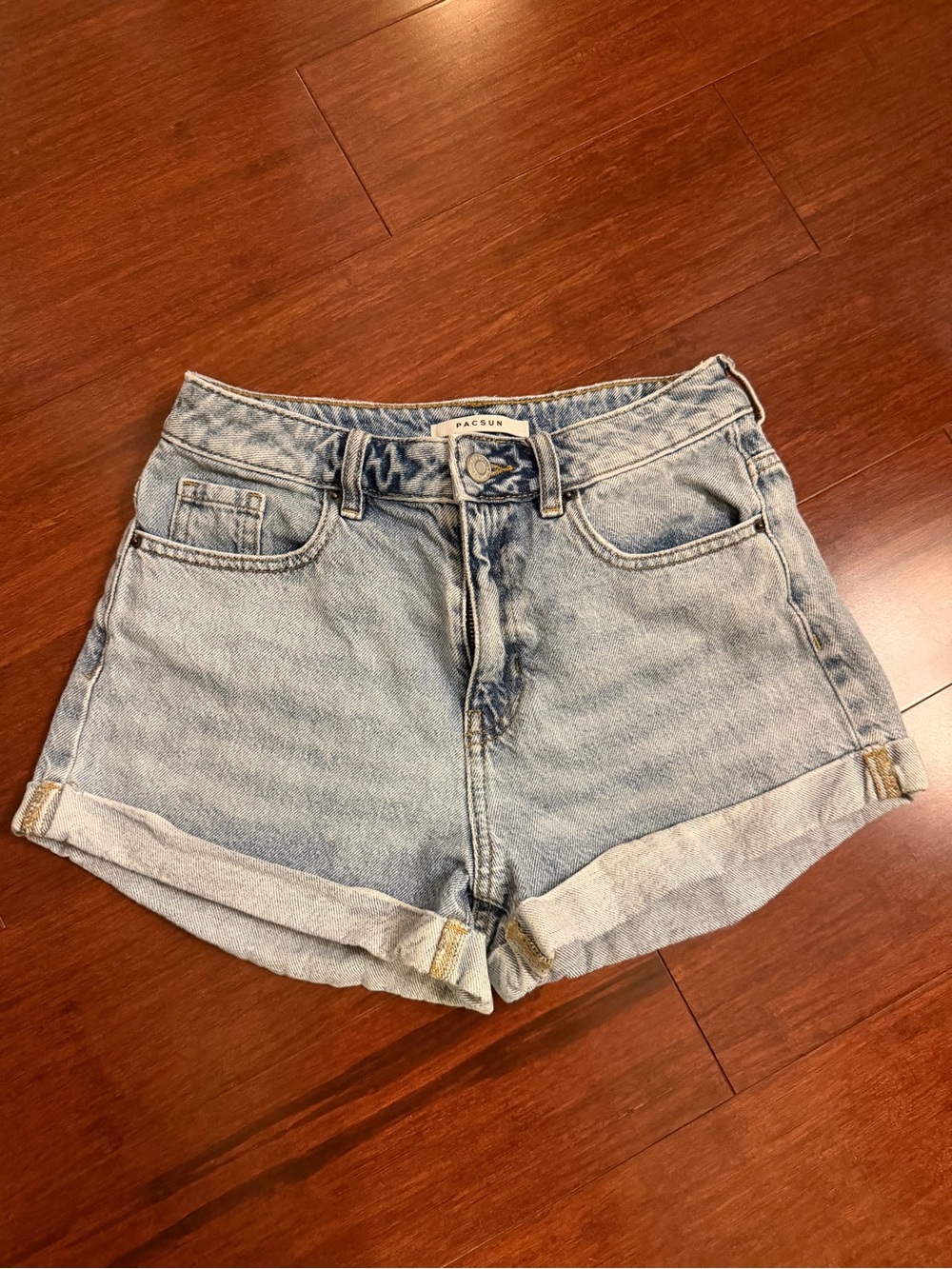 PacSun Light Blue High-Rise Mom Shorts